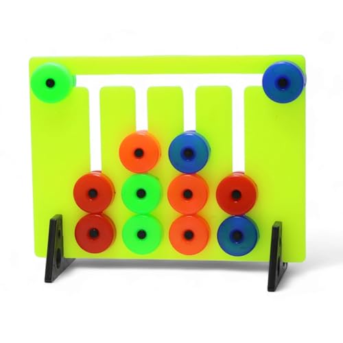 Image of Plastic Color & Pattern Matching Game for Kids - Slide Puzzle, Color Stacker & Shape Sorter Educational Learning Toy for 1-3 Year Old Boys & Girls