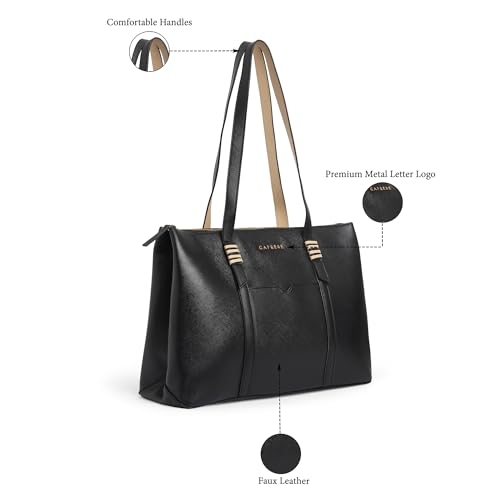 Image of Caprese Roma Tote Medium Bag for Women|Stylish, Durable, Multi-Compartment Design for Work, Travel, Shopping |Comfortable Straps Shoulder Bag, Ideal for Laptop & Essentials