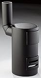 Ofen Metall schwarz mit Ersatz-Teelicht und Batterie, Höhe 100 mm