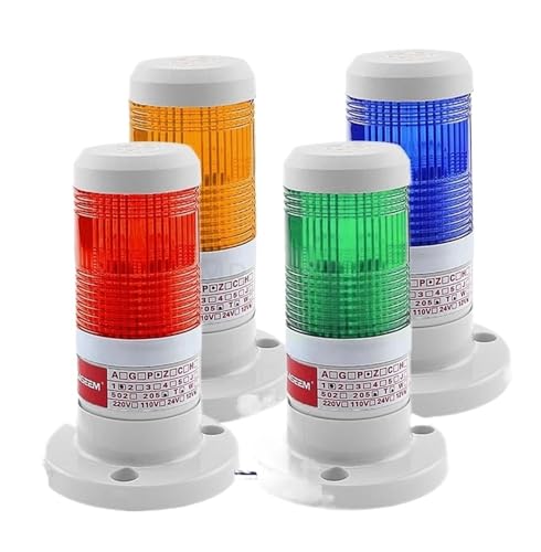 LED Industrial red Yellow Blue Green Signal Tower Warning Lamp Stack Light Alarm Apparatus 12V 24V 110V 220V(Yellow 12V)