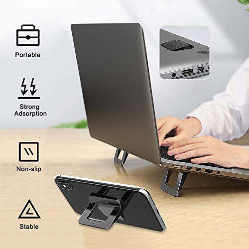Preisvergleich Produktbild AYADA Laptop Ständer, Faltbar Unsichtbare Ergonomisch Tragbarer Leichter Telefonhalter laptopständeFaltbarer Universal Kühlung Notebook Laptop Halterung kühlung Ventilator Ständer Riser(Schwarz)