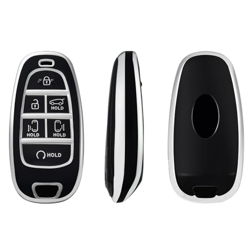 OFFCURVE Etui a Cle Voiture Coque Clé, Étui à Clés Couvre Clef Cache Clef Apte à Tucson NX4 Ioniq Nexo Solaris Elantra Santa Fe Sonata DN8 Staria Kona Grandeur I10 I30 – vue 2