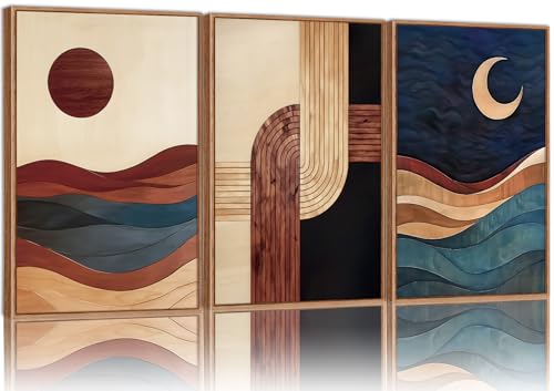 SIGNINART Boho Mid Century Modern Framed Canvas Wall Art, Bohemian