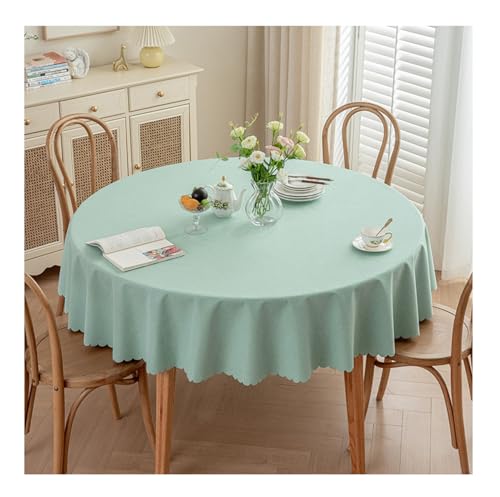 GOEXCPL Nappe Ronde Anti-Taches, Nappe enduite imperméable, Facile à Nettoyer, Vert diamètre 160 cm