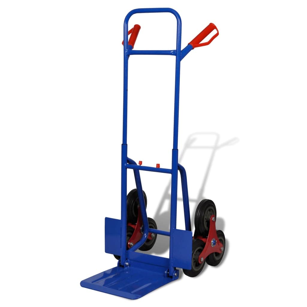 vidaXL Carretilla de Carga Plegable con 6 Ruedas Azul