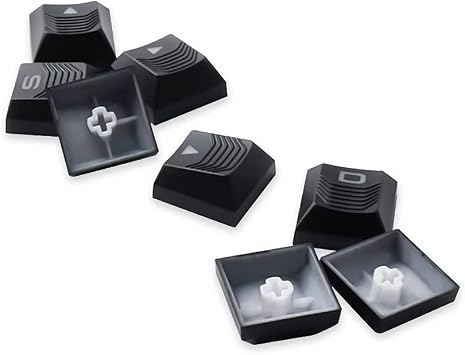 HUYUN Texture Tactility Backlit Keycaps Replacement for Cherry 2.0/5.0/6.0/9.0 Alienware AW510K/ikbc S200/K70 RGB MK.2 LP Low Profile Keyboard (Black)