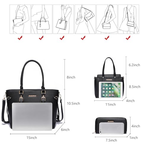 Image of Montana West 3PCS Purses for Women Tote Bag and Wallet Set Shoulder Satchel Handbags
