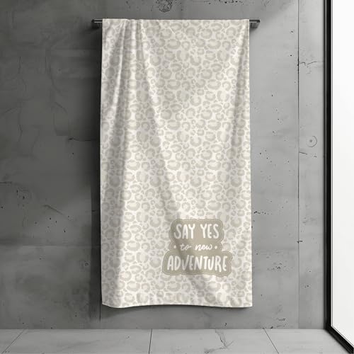 MTOnlinehandel Strandtuch XXL 100x200 cm – Weiches und Saugfähiges Badetuch im Leoparden-Design – Baumwolle und Mikrofaser Mix – Schnelltrocknend – Ideal für Wellness, Strand, Pool- Geschenk