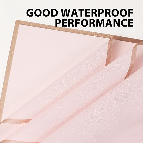 FUHITIM 20 Sheets Flower Wrapping Paper - Waterproof Floral Bouquet Packaging Paper for DIY Crafts,Florist Supplies Packaging Paper for Wedding Birthday Gift(Pink)