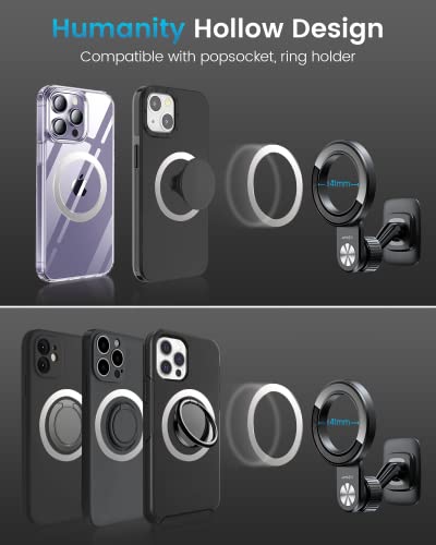 Apps2Car 2-Pack Compatible For Magsafe Car Mount Dashboard Magnetic Phone Holder For Car Fit Curved Surface Hands Free Phone Mount Fit For Iphone 14 13 12 Series Ring Holder Magsafe Case Popsocket #TOP4