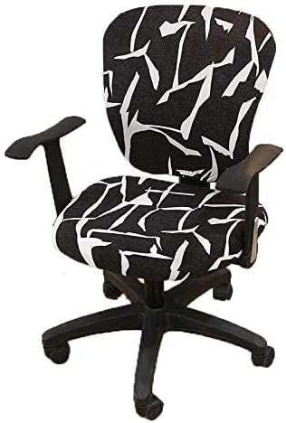 wonderfulwu Office Black Chair Cover, Universal Removable Washable Rotating Armchair Cover, Black