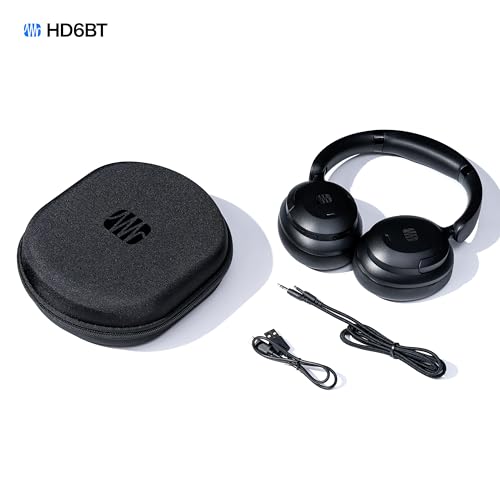 Image of PreSonus Eris HD6BT - Over-Ear Closed-Back Wireless Headphones, Bluetooth, ANC Noise Cancelling, Up to 60 Hours Battery Life, Studio Headphones for Mixing, Monitoring, Recording, Eclipse Black