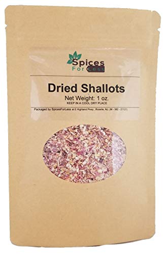 SFL DRIED SHALLOTS ONION CHOPPED - 1 OZ RESEALABLE POUCH FOR COOKING (2 PACK)