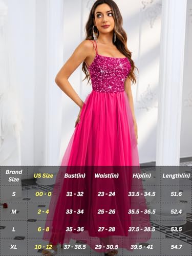 Image of ShawGobow Tulle Prom Dress with Slit,Sequin Backless Long Flowy Dresses for Women,Sexy Sparkly Outfits Homecoming Wedding