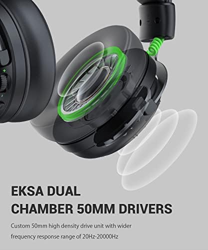EKSA StarEngine Gaming Headset with Microphone, 7.1 Surround Sound PC Headsets with Detachable ENC Noise Cancelling Mic, Dual Chamber Drivers & EQ Modes, Wired Headphones for PC PS4 PS5 Xbox Switch