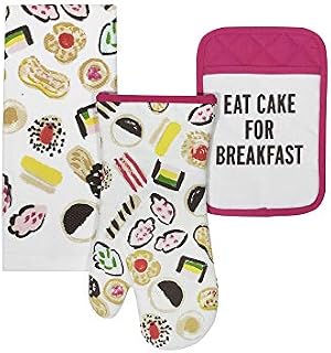 Kate Spade Eat Cake for Breakfast Kitchen Towel, Oven Mitt, and Pot Holder