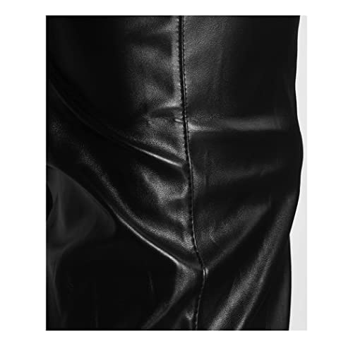 Pantalon skinny en cuir noir WEGUKRI pour homme en tailles 31 à 35