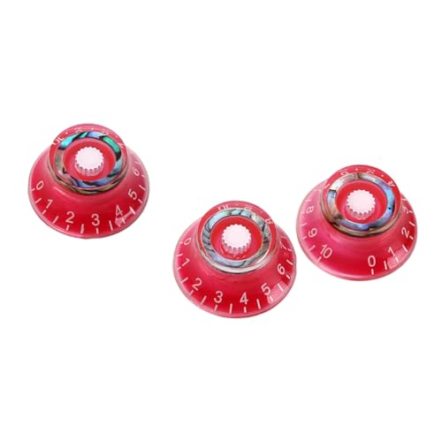 Abaodam Upgrade Your Guitar Gd49 3pcs Guitar Knobs Volume Tone Control Red Shell Replacement