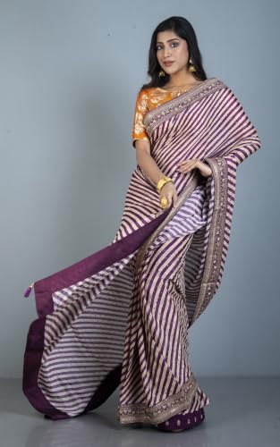 RUPLEKHA FASHION purple crepe silk saree – image 4