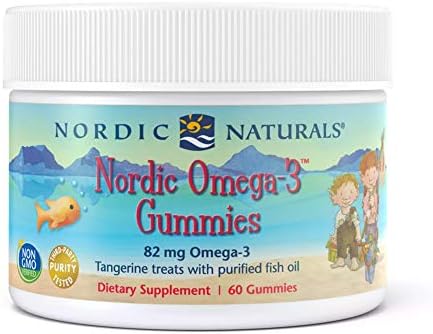 Nordic Naturals Nordic Omega-3 Gummies, Tangerine - 60 Gummies - 82 mg Total Omega-3s with EPA & DHA - Non-GMO - 30 Servings