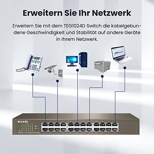 24-Port Switch Tenda TEG1024D mit 24 RJ45 Ports