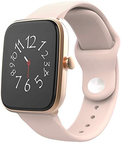 Shelinks Smart Watch for Android Phones Compatible with Samsung iPhone, IP68 Waterproof Smartwatch Fitness Tracker, Heart Rate Monitor, Luxury Fashion Smart Watches for Women Men, Silicone Strap, Pink
