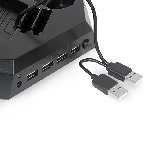 Amstreak Ps4 Playstation Four Console Vertical Stand Dual Cooler Fans + Free Four Charger Ports Charging Station For Ps4 Ds4 Controllers - Best Cooling And Charging System Dualshock 4 #TOP3