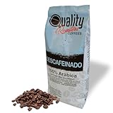 Quality Roasters Coffees. Café en grano natural. Descafeinado. 100% Arábica. Tueste Medio. Tostado artesanal. (1 Kg, Descafeinado)