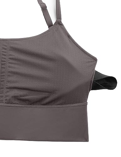 Image of CRZ YOGA V Back Longline Sports Bras | Medium Support, Removable Pads, Yoga, Brushed, Scoop Neck, Spaghetti Straps, for Women