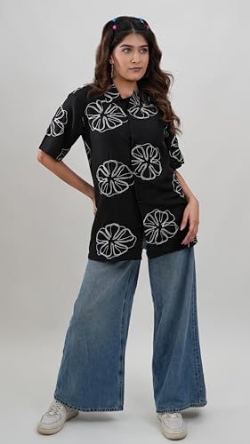 Image of Leriya Fashion Tops for Woman | Casual Top for Women Stylish Western Outfit | Collared Button Shirt for Women Oversized | Girls Professional Shirt for Office and Daily Outfit