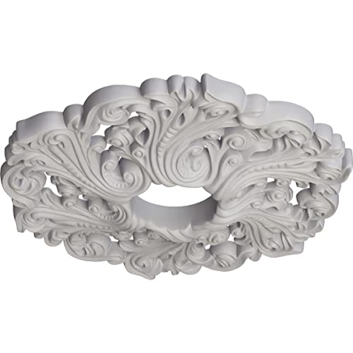 Image of Ekena Millwork CM19ORUWF Orrington Ceiling Medallion fits Canopies up to 4 3 /4, Ultra Pure White