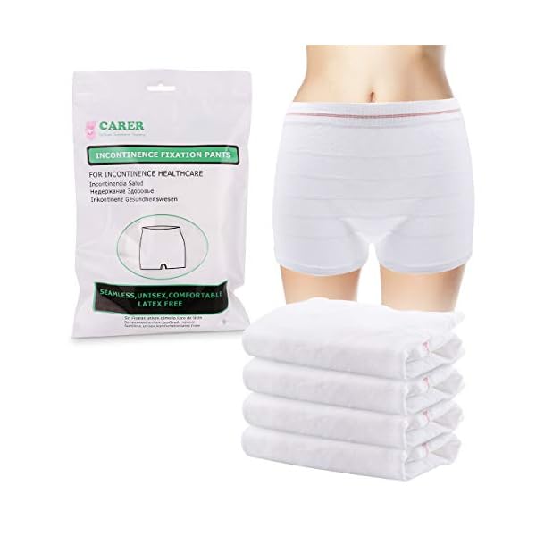 Carer Wöchnerinnen Slips, 4 Packungen waschbare nahtlose Postpartum-Höschen perfekten Sitz deiner Binden für…