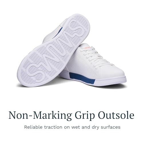 Image of SWIMS Breeze Tennis Knit Sneakers for Men, Lightweight Breathable Knit Upper, EVA Cushioned Midsole, Rubber Cup Sole, Low Top Casual Fashion Sneaker