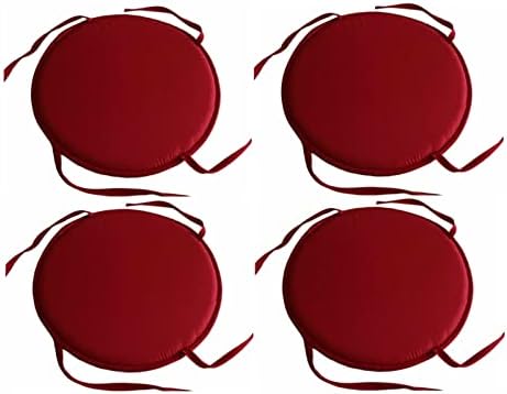 4PCS Round Chair Pads Seat Cushions, Set of 4 Patio Chair Pads with Ties, Soft & Comfortable Dining Chair Cushions, Indoor Outdoor Chair Cushions or Home Office and Patio Garden Furniture Decoration
