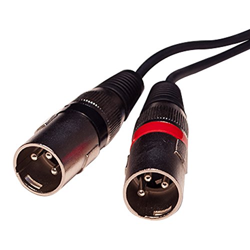 Seismic Audio Speakers 3 Foot Xlr Dual Male Patch Cable, 2 Xlr To 2 Rca Audio Cords #TOP2