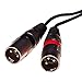 Seismic Audio Speakers 3 Foot XLR Dual Male Patch Cable, 2 XLR To 2 RCA Audio Cords