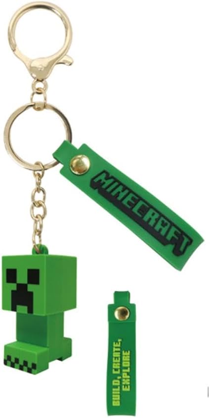Minecraft マインクラフト キーホルダー クリーパー アクセサリー 小物 キャラクター 可愛い かわいい 男の子 女の子 立体 ストラップ かばん バッグ 約H46mm✕W23mm✕D27mm