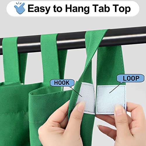 Outdoorlines Waterproof Outdoor Curtains For Patio - Windproof Tab Top Gazebo Curtain Panels - Privacy Sun Blocking Outside Curtain Set For Porch, Pergola And Cabana 110 X 84 Inch, Green, 2 Panels #TOP3