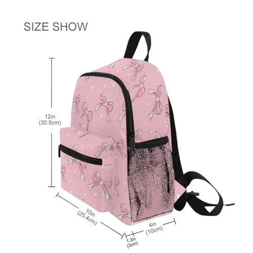 Wusikd Cute Pink Bows Ribbons (3) Backpack for Kids Girls Boys Bookbag Daypack for School Student S4