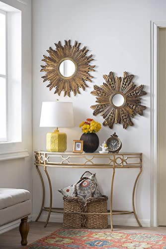 Creative Co-Op Round Sunburst Wall Mirror With Gold Finish #TOP2