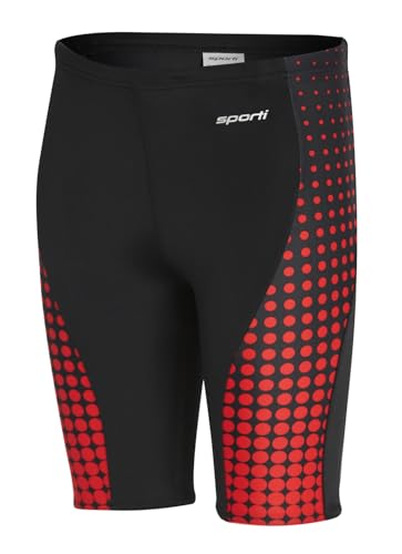 Image of Sporti Boys' Athletic Jammer Swimsuit, Youth Competitive Abstract Printed