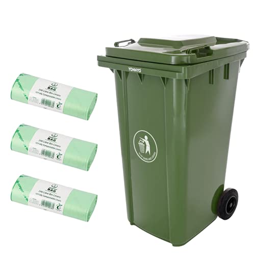 The Compost Bag Company 240 Litres x 10 Compostable Wheelie Bin Liners, Compost Bags for Garden Kitchen Office and house, 100% Biodegradable Bin Bags (Green) - Image 4