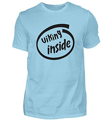 T-shirt haut de gamme homme bleu Viking Inside taille Small vêtement Wikinger