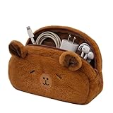 Trousse Scolaire Capybara | Boîte à Crayons Zippée Mignonne avec Peluche | Étui à Stylos en Peluche Décoratif | pour Enfant, École, Fournitures, Collège, Cadeau, Rentrée, Rangement Loisirs Créatifs