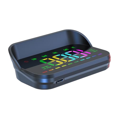 Car Head Up Display HUD Digital Speedometer GPS with Compass Speeding Warning Multi-functional MPH & KM/H USB interface Plug & Play for All Vehicles Universal