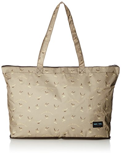 [ハピタス] 折りたたみトートバッグ キャリーオン可能 豊富な柄 17L 33 cm 0.26kg バードベージュ