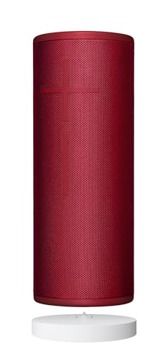 Ultimate Ears Megaboom 3 Altavoz Portátil Inalámbrico Bluetooth y Base de Carga Power Up, Graves Profundos, Impermeable, Flotante, Conexión Múltiple, Batería de 20h, Color Rojo