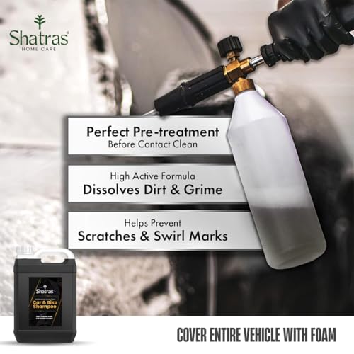 Image of Shatras Black Car Wash Shampoo Concentrate - pH Neutral, Thick Suds With Shine Enhancing Formula - Bubblewash Snow Car Foam Shampoo That Works With Both Bucket Wash And Foam Cannon