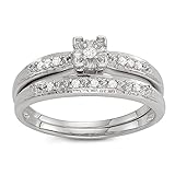 Hdiamonds 1/10 Carat Total Weight (cttw) Sterling Silver, White Diamond, Bridal Promise Ring for Women (Size: 9)