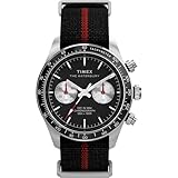 Timex Waterbury Heritage - Orologio da uomo da 39 mm, quadrante nero a doppio strato, cassa in acciaio inox